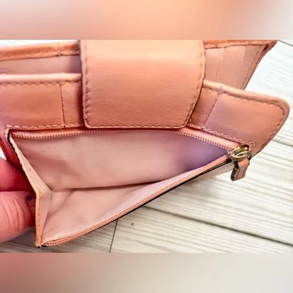 07-Coach 43723 Kristin Top Handle Peach Leather Shoulder Bag and Wallet Set - Picture 11 of 12